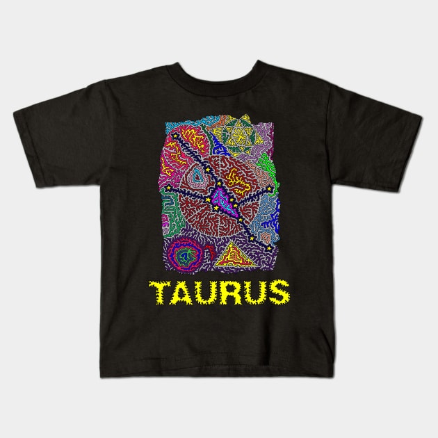 Constellation Taurus Kids T-Shirt by NightserFineArts